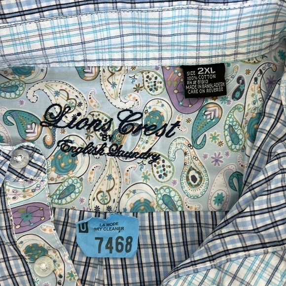 Lions Crest by English Laundry Blue Button Down Shirt Size 2XL - Picture 10 of 16
